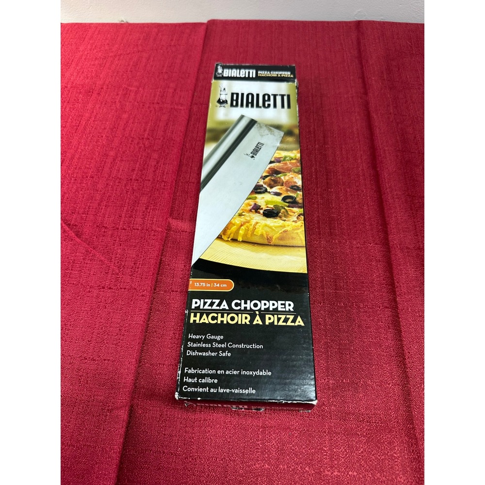 Bialetti 13.75in Stainless Steel Pizza Chopper Rocker Blade Heavy Gauge NIB